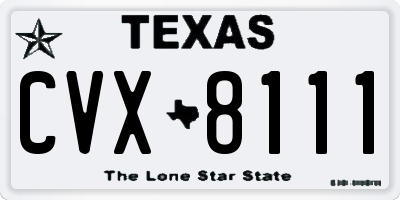TX license plate CVX8111