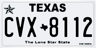 TX license plate CVX8112