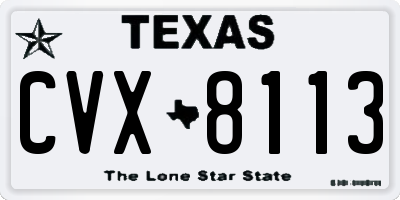 TX license plate CVX8113