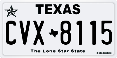TX license plate CVX8115