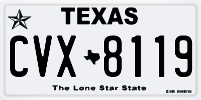 TX license plate CVX8119