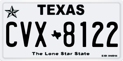TX license plate CVX8122