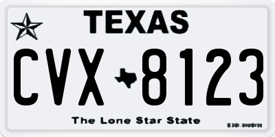 TX license plate CVX8123