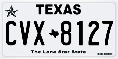 TX license plate CVX8127