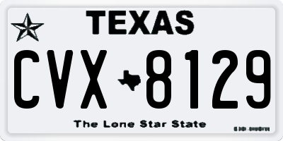 TX license plate CVX8129