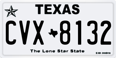 TX license plate CVX8132