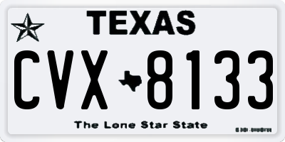 TX license plate CVX8133