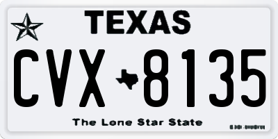 TX license plate CVX8135