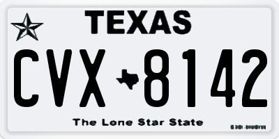 TX license plate CVX8142