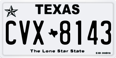 TX license plate CVX8143