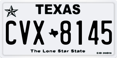 TX license plate CVX8145