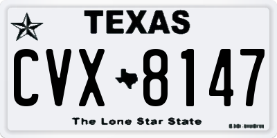 TX license plate CVX8147