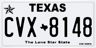 TX license plate CVX8148