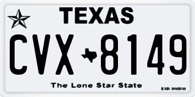TX license plate CVX8149