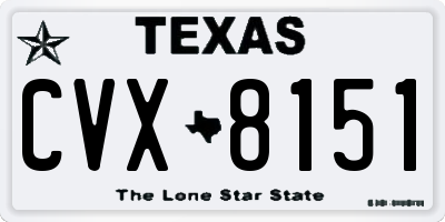 TX license plate CVX8151
