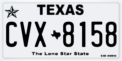 TX license plate CVX8158