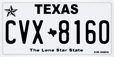TX license plate CVX8160