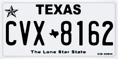 TX license plate CVX8162