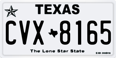 TX license plate CVX8165