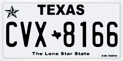 TX license plate CVX8166