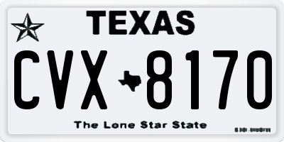 TX license plate CVX8170