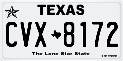 TX license plate CVX8172