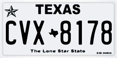 TX license plate CVX8178