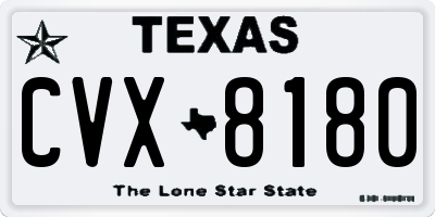 TX license plate CVX8180