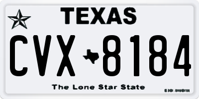 TX license plate CVX8184