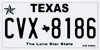 TX license plate CVX8186