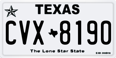 TX license plate CVX8190