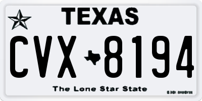 TX license plate CVX8194