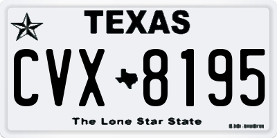 TX license plate CVX8195