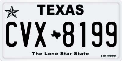 TX license plate CVX8199
