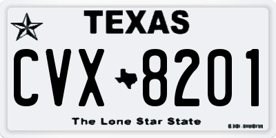 TX license plate CVX8201