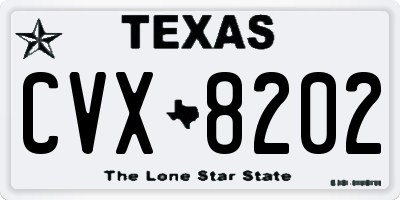 TX license plate CVX8202