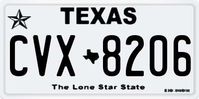 TX license plate CVX8206