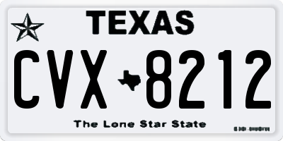 TX license plate CVX8212