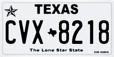 TX license plate CVX8218