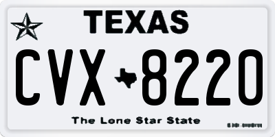 TX license plate CVX8220