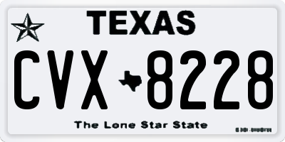 TX license plate CVX8228