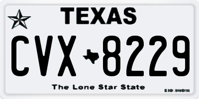 TX license plate CVX8229