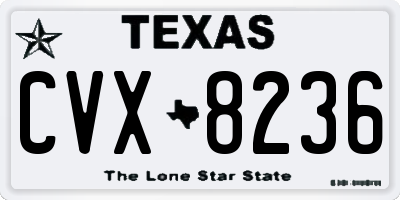 TX license plate CVX8236