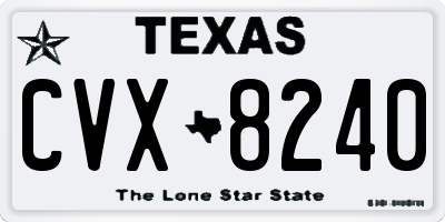 TX license plate CVX8240