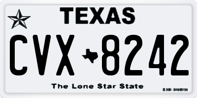 TX license plate CVX8242
