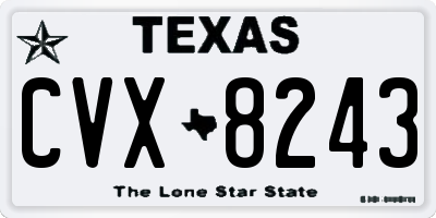 TX license plate CVX8243