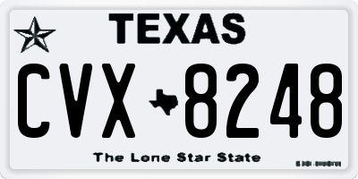 TX license plate CVX8248