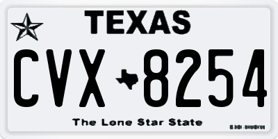 TX license plate CVX8254