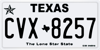 TX license plate CVX8257