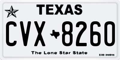 TX license plate CVX8260
